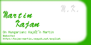 martin kajan business card